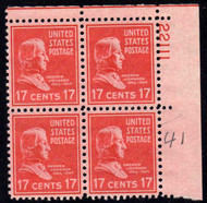 # 822 F/VF OG NH, Plate Block of 4, Bold! (stock photo - position and plate number collectors - please inquire for special requests)
