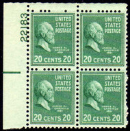 # 825 F/VF OG NH, Plate Block of 4, Bold Color! (stock photo - position and plate number collectors - please inquire for special requests)