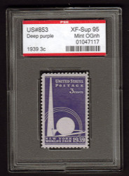 # 853 XF-SUPERB OG NH, w/PSE (GRADED 95, ENCAPSULATED),  big stamp