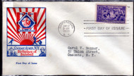 # 855 cover, FDC, color cachet, nice eye appeal