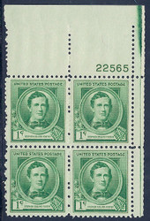 # 879  F-VF OG NH (or better) Plate Block of 4 (stock photo - position and plate number collectors - please inquire for special requests)