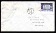 # 916a Black over light blue, FDC, error,  cover a bit wrinkled, Still Scarce!
