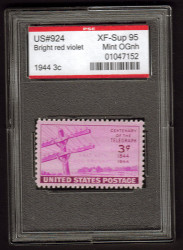 # 924 XF-SUPERB OG NH, w/PSE (GRADED 95, ENCAPSULATED),  near perfect!