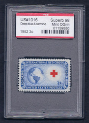 #1016 SUPERB OG NH, w/PSE (GRADED 98, ENCAPSULATED),