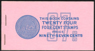 #1036a BK109 97c Book, Post Office Fresh, complete book, VF NH