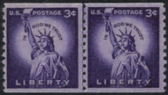#1057 F/VF OG NH, Line Pair, wet print, small holes, RARE!