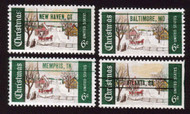 #1384c VF/XF OG NH, Set of 4 with Precancels  (Stock Photo - You will receive a comparable stamp)