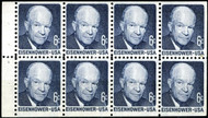 #1393a, 6c Eisenhower,  Booklet Pane, Stock Photo