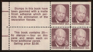 #1395c, 8c Eisenhower,  Booklet Pane, Stock Photo