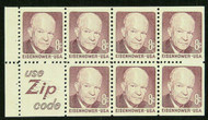 #1395d, V,  8c Eisenhower,  Booklet Pane, Stock Photo