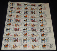 #1415a - 1418a 6c Christmas Toys, Pre-canceled,  Full Sheet, F-VF OG NH or better, post office fresh,  STOCK PHOTO