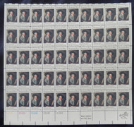 #1553 10c Benjamin West Self Portrait, F-VF NH or better,  FULL SHEET, post office fresh, STOCK PHOTO