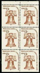 #1595a, 13c Liberty Bell,  Booklet Pane