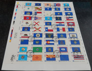 #1633 -1682 13c Flags, complete sheet, many have minor flaws due to its size, Fresh!