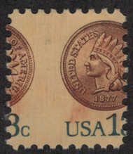 #1734 13c Penny, Misperfed OG NH, very nice