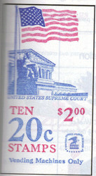 #1896b  BK140 $2.00 20c Flag, COMPLETE BOOK F/VF NH, fresh book,