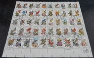 #1953 - 2002 VF, Birds and Flowers, complete sheet, many have minor flaws due to its size, Fresh!