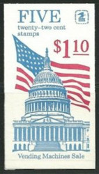 #2116a  BK144 $1.10 22c Flag, COMPLETE BOOK F/VF NH, fresh book,