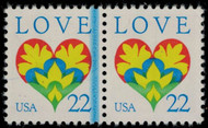 #2248 Love Pairs, with weird blue color streak,  VF OG NH, SUPER NICE!