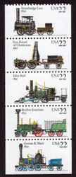 #2366a, 22c Locomotives,  Booklet Pane