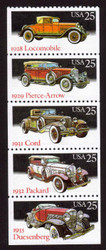 #2385a, 25c Classic Cars,  Booklet Pane