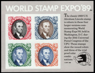 #2433 World Stamp Expo Souvenir Sheet  **Stock Photo - you will receive a comparable item**