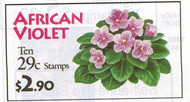 #2486a  BK176  $2.90 29c African Violet, COMPLETE BOOK F/VF NH, fresh book,