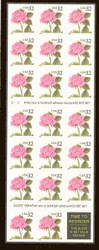#2492a, 32c Rose,  Booklet Pane, STOCK PHOTO