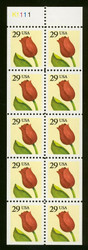 #2527a, 29c 'F' Flower,  Booklet Pane