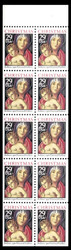 #2710a, 29c Madonna and Child,  Booklet Pane