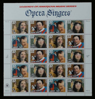 #3154 - 57, 32c Opera Singers,  Sheet, STOCK PHOTO
