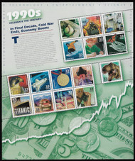 #3191 33c 1990s Final Decade Sheet, VF mint never hinged, fresh   STOCK PHOTO