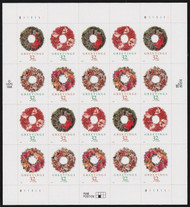 #3249 - 52, 32c Wreaths,  Sheet, STOCK PHOTO