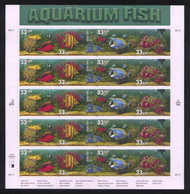 #3317 - 20, 33c Aquarium Fish,  Sheet, STOCK PHOTO