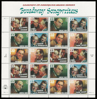 #3345 - 50, 33c Broadway Songwriters,  Sheet, STOCK PHOTO
