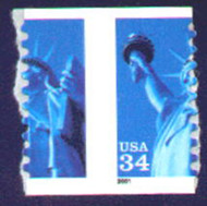 #3477 34c Statue of Liberty, Misperfed, NH