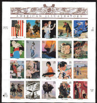 #3502, 34c American Illustrators,  Sheet-Stock Photo - you will receive a comparable stamp