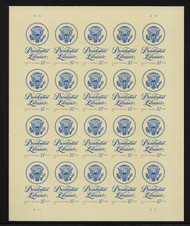 #3930 37c Presidential Seal Sheet, VF mint never hinged, fresh   STOCK PHOTO