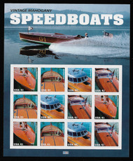 #4160-63 41c Vintage Speedboats Sheet, VF mint never hinged, fresh   STOCK PHOTO