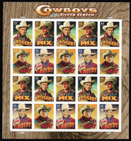 #4446-49 44c Cowboys of Silver Screen Sheet, VF mint never hinged, fresh   STOCK PHOTO