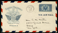 #CE1 FDC, "winged" airmail, Chicago cancel