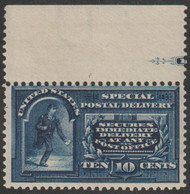 #E 5 Fine+ LH, large top, partial imprint, Great stamp!
