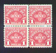 #J 77 F-VF Block of 4, trace of gum