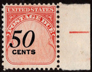 #J 99 50c Postage Due, Shifted design,  Neat!