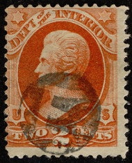 #O 16 Fine, Bold Reverse "E", socked on the nose cancel, Wow!