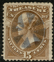 #O 79 F/VF, Bold circle of triangles, socked on the nose cancel, Nice!