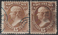 #O 79 F-VF, different shades of brown, fancy blue cancel, cork cancel, Awesome!