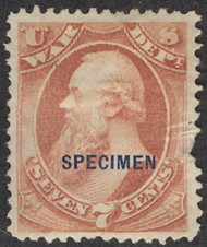 #O 87s VF/XF mint NH, NGAI, Specimen Overprint, pulled perf, Fresh Color!