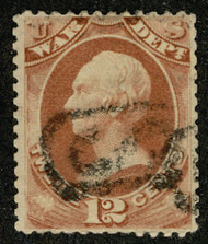 #O 89 Fine+, Bold circled "S" cancel, socked on the nose cancel, bold color!
