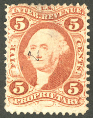 #R 29d VF for issue, SILK PAPER, faintly canceled,  small thin, A SUPER STAMP!